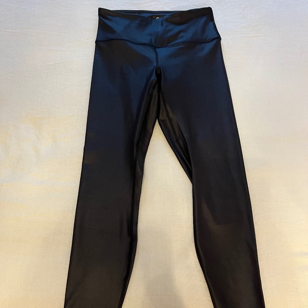 Brand New 90 Degrees By Reflex Black Shine Leggings Size Small